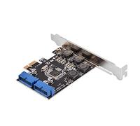 Lazmin Carte Interne PCIE USB 3.0 à 2 Ports, Carte d'extension PCI Express jusqu'à 5 Gbps Chipset Adaptateur de Carte USB 3.0 à 19 Broches avec Profil Bas