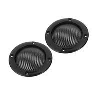Lazmin Garde de Garde de Couverture de Gril de Haut-Parleur de 2 Pouces, Cercle décoratif de Haut-Parleur pour la Voiture avec la protectrice de Grille de Fer Noir(Noir)