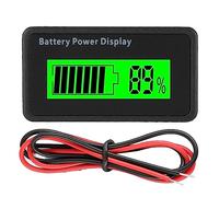 Lazmin Indicateur de capacité de Batterie, Batterie Universelle 12-48V LCD Indicateur de capacité de Batterie Testeur Voltmètre(Lampe Verte)