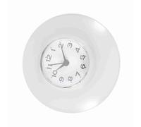 Lazmin Mini horloges murales, Douche de Salle de Bains Mignonne Cuisine Miroir Aspiration Horloge Murale Horloge Horloge à Quartz étanche décoration(Blanc)