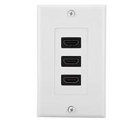 Lazmin Plaque Murale HDMI, 3 Ports 4k HD UHD 1080P Port Compatible Full HD Prise vidéo Adaptateur de hub USB Prise de Courant