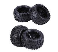 Lazmin Pneus de Voiture RC avec moyeux, pneus en Caoutchouc 4pcs / Set et moyeux en Plastique Roue, Accessoires de Jantes pour Voiture de Camion 1/8 RC