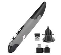 Lazmin Pocket USB Computer Stylus, PC Parts Wireless 2.4G Mouse Pen-Type Adjustable 800/1200/1600 DPI Ergonomic Handwriting Smart Mouse for Laptop Laptop Tablet PC(Gris)