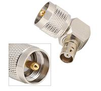 Lazmin112 2pcs ConvertisSeur de Cable Coaxial, Connecteur de 90 Degrés UHF Mâle PL-259 AU Adaptateur BNC Femelle