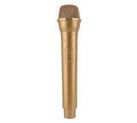 Lazmin112 Accessoire de Microphone, Faux Microphone en Plastique, Simulation de Discours, Micro Portable pour karaoké, Costume, Cosplay, Fête d'anniversaire, Photographie (Gold)
