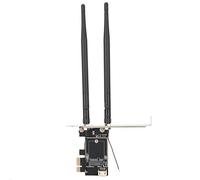 Lazmin112 Adaptateur de Carte Réseau sans Fil, Carte de Convertisseur D'ordinateur à Double Antenne PCIE1X à M.2 NGFF, avec Antenne à Double Fréquence à Gain élevé 5DB, Supporte la Fonction