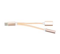 Lazmin112 Adaptateur de Téléphone de qualité Type C vers 3,5 Mm, Double Fonction de Charge et Convertisseur D'écouteurs pour Un Usage Quotidien, Matériau Durable en Aluminium et Nylon. (Doré)