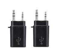 Lazmin112 Adaptateur programmateur sans fil radio 2 pièces, tête K à 2 broches vers USB C, pour GMRS-V2, TH-F6, séries TK-2000/3000, TC286, RT-29, pour OS X, PC portable Linux