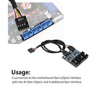 Lazmin112 Adaptation de Carte Mère USB Pc à 9 Broches, en-tête USB Mâle 1 à 4 Féminlle Câble Separateur d'alpreil d'accueil Couler l'ordinator Connecteur à 9 Broches