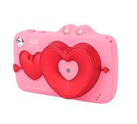 Lazmin112 Appareil Photo Numérique 4K, 64 MP, Double Écran, Zoom Numérique 18x, Enregistrement Vidéo, Autofocus, Partage Wi-FI, Éclairage d'Appoint, Batterie 1200 Mah, Caméra Vidéo (Rosâtre)