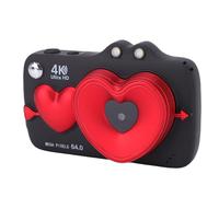 Lazmin112 Appareil Photo Numérique 4K, 64 MP, Double Écran, Zoom Numérique 18x, Enregistrement Vidéo, Autofocus, Partage Wi-FI, Éclairage d'Appoint, Batterie 1200 Mah, Caméra Vidéo (Black)