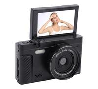 Lazmin112 Appareil Photo Numérique 4K, 75 MP, Zoom 18x, Écran Inclinable 3 Pouces, Capteur Cmos, 31 Filtres, Mise Au Point Automatique Et Manuelle, Appareil Photo Hybride Wi-FI (Black)