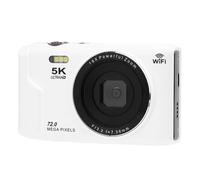 Lazmin112 Appareil Photo Numérique 5K, écran Ultra HD 72MP 2,8 Pouces, Zoom Numérique 16x, Mise au Point Automatique, Caméra WiFi avec Flash intégré, pour la Photographie de Voyage (White)