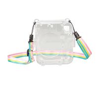 Lazmin112 Boîtier de Caméra Transparent, Sac de Rangement de Caméra de Protection Portable Fixe avec Bandoulière Arc-en-Ciel Reglable, Matériel Pc Léger pour Mini12 instantané