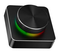 Lazmin112 Bouton de Contrôle du Volume USB, Contrôleur à Bouton Unique RGB Personnalisable avec Interface Type C, Conception Rotative à 360° pour PC Portable et Ordinateur de Bureau, avec