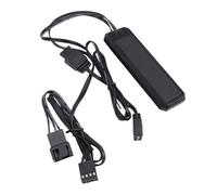 Lazmin112 Câble D'extension ARGB, Répartiteur RGB Adressable 1 vers 3 Broches 5 V pour Ventilateurs PC et éclairage LED, avec Gaine Tressée pour la Gestion des Câbles et la Dissipation de (Black)