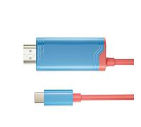 Lazmin112 Câble Hdmi 2 m pour Station d'accueil, 48 Gbit/s, 4K 144 Hz, USB-C 3.2, Charge Pd 100 W, Son Surround 5.1, Cordon Adaptateur De Voyage Portable pour Vidéo, Triple Blindage (Rouge Bleu)