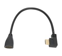 Lazmin112 Câble HDMI, Câble D'extension D'interface Multimédia HD à Angle Gauche, Port Mâle à Femelle de Type A, Prise plaqué Or 24K, Câble Vidéo 3D 4K, 1TF de Long
