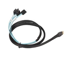 Lazmin112 Câble SAS, Vitesse de Transmission de Données 12 Gbit/s SFF-8654-4 Cordon d'alimentation SATA, Disque de Matrice 7 Broches Câble Mini PVC SAS Accessoires Informatiques (1m / 3.3ft)