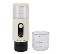 Lazmin112 Cafetière Portable, Machine à Expresso électrique avec Batterie 2500 MAh et Port, 3 en 1 Compatible avec café Moulu et Capsules, Idéale pour le Camping, les Voyages et le bureau. (Beige)