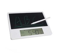 Lazmin112 Calendrier de Tablette de Planificateur Numérique électronique, Calendrier électronique avec Bloc-Notes, Affichage de L'heure, de la Température, de l'humidité, Support Pliable,