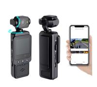 Lazmin112 Caméra Corporelle avec Enregistrement Audio Et Vidéo, Caméra Vlogging 1080P avec Écran TFT 1,54 Pouces, Objectif Rotatif À 360°, Trou De Vis 1/4 Pouces, pour Les Sports