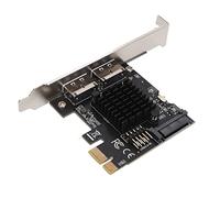 Lazmin112 Carte d'Extension PCIe vers Alimentation Esata, PCIe 1x vers 2 Ports Power Over Esata, Carte Contrôleur 6,0 Gbps, pour l'Ornineur de Bureau, pour Winxp 7 8 10 11