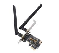 Lazmin112 Carte Pcie Wi-FI 6, 1800 Mbps, Adaptateur Réseau sans Fil Bureau Compatible 10/11, Ofdma, Mu-Mimo, Double Bande 2,4Ghz/5Ghz, Deux Antennes Externes 8 Dbi, Chiffrement Wpa3