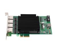 Lazmin112 Carte Réseau PoE PCIe 4 Ports, Puce de Contrôle Principale I226, Carte Ethernet Gigabit 2,5 G avec Conception de Dissipation Thermique Efficace, pour la Capture de Caméra