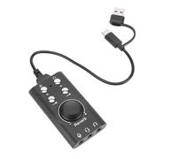 Lazmin112 Carte Son USB, Carte Son Stéréo Externe, Surround 7.1, Adaptateur USB vers Jack 3,5 Mm, avec Contrôle du Volume, Modification De Voix, Plug and Play, pour Pc, Casque