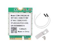 Lazmin112 Carte WiFi 7, 6338 Mbps, Triple Bande 2,4 Ghz, 5 Ghz, 6 Ghz, Adaptateur Réseau sans Fil De Bureau pour Ofdma, Mu-Mimo, Deux Antennes 8 Dbi, Interface M.2, Chiffrement Wpa4