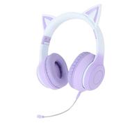 Lazmin112 Casque de Jeu LED, Casque sans Fil 5.3 avec Lumières de Commande Tactile 7 Couleurs, Son Stéréo 40Mm, Bandeau Réglable, Oreillettes Souples, avec Micro Amovible (Purple)
