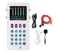 Lazmin112 Changeur de Voix Portable, Carte Son Bluetooth avec 8 Effets Vocaux, Réglage de la Hauteur sur 10 Niveaux, Réduction du Bruit, pour Streaming en Direct, Podcast, Jeu, Smartphone,
