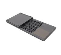 Lazmin112 Clavier Bluetooth Pliable, Clavier Portable sans Fil à 63 Touches avec pavé Tactile Plus Grand, 3 Claviers de Voyage Pliables de Poche, Compatible avec iOS Windows Android (Gris