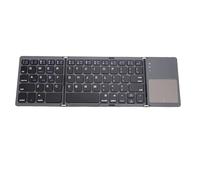 Lazmin112 Clavier Bluetooth Pliable, Clavier sans Fil Portable avec pavé Tactile et Batterie Rechargeable, Mise en Veille Automatique, Compatible iOS et pour Tablettes, Ordinateurs (Gray)