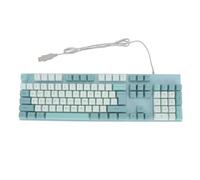 Lazmin112 Clavier de Jeu Filaire, Clavier Compact rétroéclairé par LED avec Grande Lettre, Interface USB, Clavier de Bureau Filaire pour Ordinateur Portable (Ciel Blanc Bleuté)