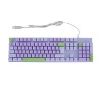Lazmin112 Clavier de Jeu Filaire, Clavier Compact rétroéclairé par LED avec Grande Lettre, Interface USB, Clavier de Bureau Filaire pour Ordinateur Portable (Violet)