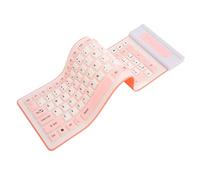 Lazmin112 Clavier en Silicone Souple, Clavier Pliable sans Fil 2,4 G, 107 Touches, étanche à l'huile, Clavier Conception Ergonomique aux Couleurs Vives, Utilisation Entièrement Silencieuse