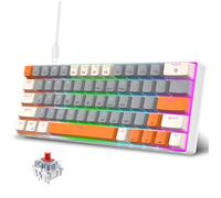 Lazmin112 Clavier Mécanique Filaire à 63 Touches, Clavier personnalisé Compact échangeable à Chaud avec Câble Détachable et Rétroéclairage RVB, pour Tablette PC de (Rouge Interrupteur Blanc Gris