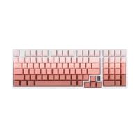 Lazmin112 Clavier Mécanique sans Fil, Remplaçable à Chaud, Touches Pbt Double Couleur, 15 Éclairages Rvb, Clavier Gaming Ergonomique, Rechargeable 3000 Mah, Bluetooth 2,4 Ghz, USB-C (Blanc Rose)