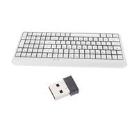 Lazmin112 Clavier sans Fil 2,4 G, 105 Touches, Clavier Silencieux à Interrupteur à Ciseaux avec pavé Numérique et Touches de Raccourci Multimédia, pour PC Portable OS (White) (White)