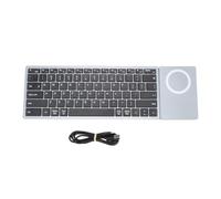 Lazmin112 Clavier sans Fil Multifonction, Bluetooth 5.0 2,4 G Double Mode avec Support Magnétique Réglable à 360°, pour OS X iOS PC Ordinateur Portable Tablette Téléphone