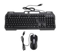 Lazmin112 Combo Clavier et Souris Filaire, Alliage D'aluminium et Matériau ABS, Disposition des Touches 104 et Souris 1200 DPI, éclairage RVB Vibrant, avec USB Plug and Play, pour PC de