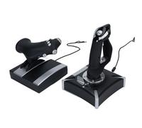 Lazmin112 Contrôleur de Jeu Simulateur Vol, Accélérateur et Joystick avec Vibration, Rétroaction D'amortissement, 4 Axes, 8 Voies POV, 16 Touches Programmables, pour Box Série X, 7 8 10 11