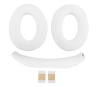 Lazmin112 Coussinets d'oreille en Silicone, Couvre-Bandeau Doux pour la Peau et Coussinets d'oreille de Remplacement avec Adhésif Double Face, pour Casque QC45 QC35 QC25 QC15 (White)