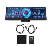 Lazmin112 Écran Secondaire de Moniteur de Température D'ordinateur de 14 Pouces, écran LCD à Barre étirée, Moniteur de Température de Données CPU GPU, Résolution 1920x550, Protection des