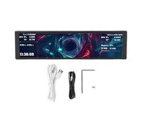 Lazmin112 Écran Secondaire D'ordinateur 9,2 Pouces, écran LCD FHD 1920 X 462 IPS pour Boîtier PC avec Thèmes Vidéo Dynamiques, Moniteur de Température CPU GPU (Black)