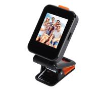 Lazmin112 Écran Selfie pour Téléphone, Projection WiFi Bluetooth 2 Pouces HD avec Pince Pliante Intégrée, pour Enregistrement Vidéo Vlog Live Stream, Compatible avec iOS (White)