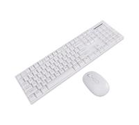 Lazmin112 Ensemble Clavier Et Souris sans Fil, 104 Touches, Clavier d'Ordinateur sans Fil Ergonomique 2,4 Ghz, Anti-Décoloration, Disposition des Touches Haute/Basse, Mode Veille (White)