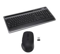 Lazmin112 Ensemble Clavier Et Souris sans Fil, Clavier d'Ordinateur Ergonomique Silencieux 2,4 Ghz, avec Support Téléphone/Tablette, 800/1200/1600 Dpi, pour Ordinateur Portable, PC